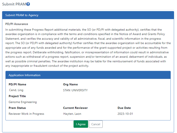 PD/PI Assurance