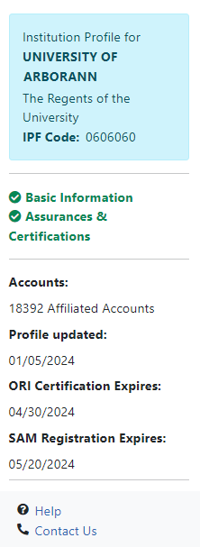 IPF Basic Information, highlighting Dashboard area