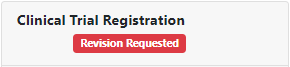 A Revision Requested badge means a file was submitted, but was returned by agency staff, meaning the file can be revised and resubmitted.