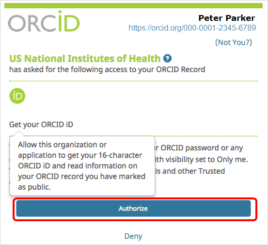 The ORCID ID