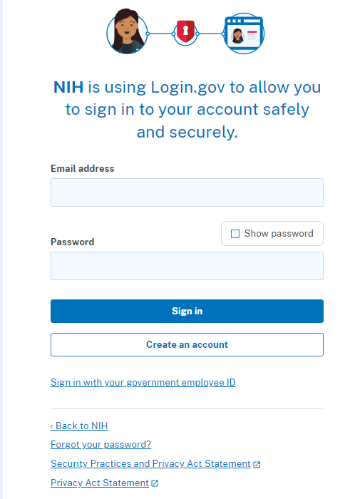 Login.gov login page