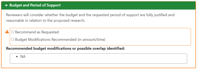 Incomplete entry showing orange outline and warning icon