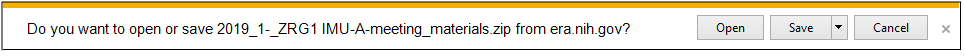 Confirm Open or Save downloaded ZIP file