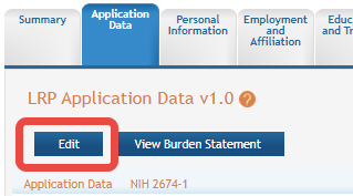 Edit button on ASSIST LRP form