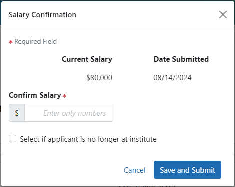 Salary Confirmation Popup