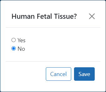 Human Fetal Tissue selector