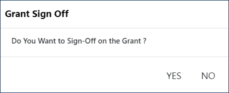 Grant Sign Off dialog