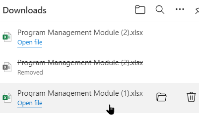 Open a drop-down menu and export the data to Excel