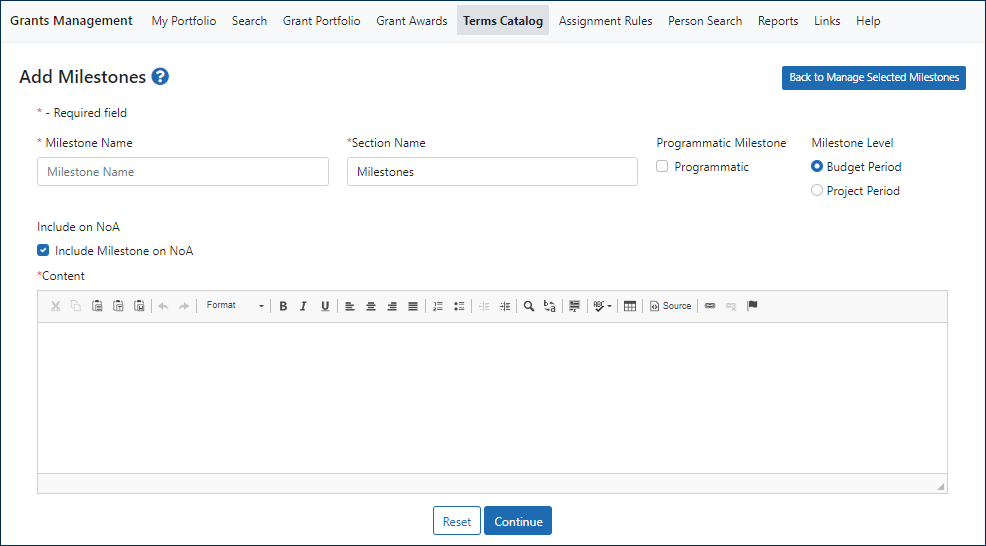 OTA Add/Manage Milestones