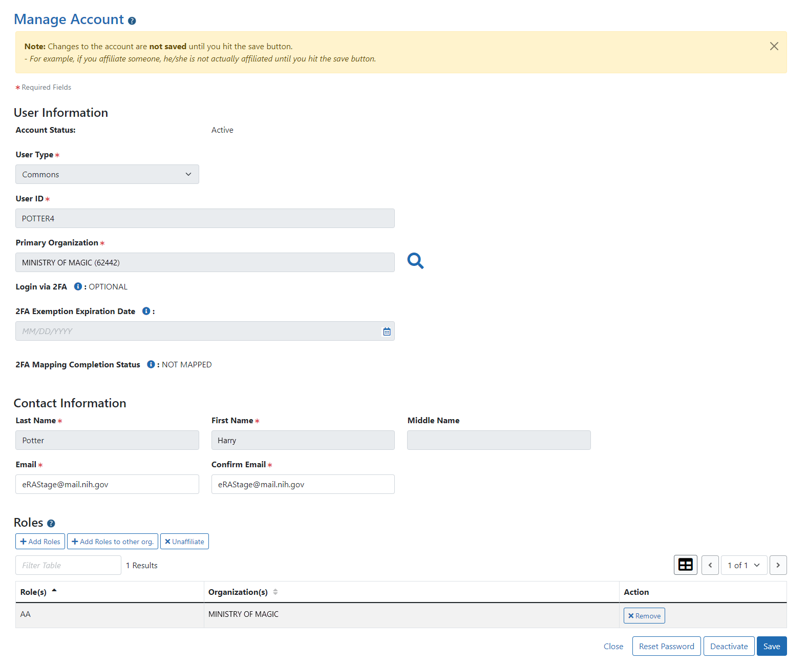 Managing Commons User Accounts