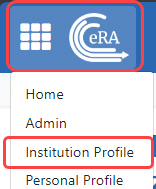 The Institutional Profile option in the main menu