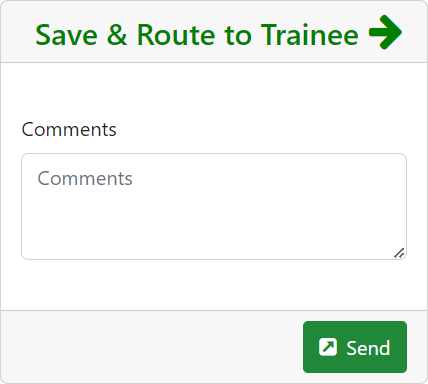 Save and Route to Trainee pane
