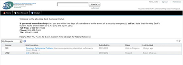Screenshot of new ticketing system