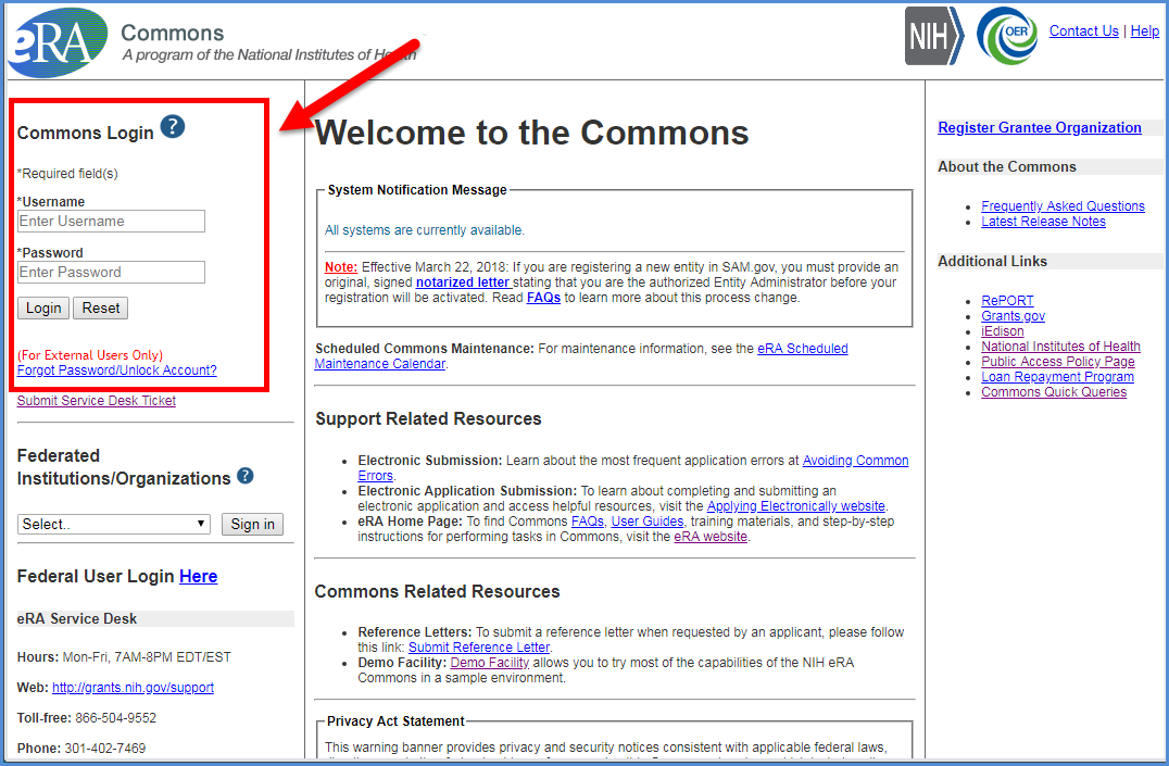 Log-in section image