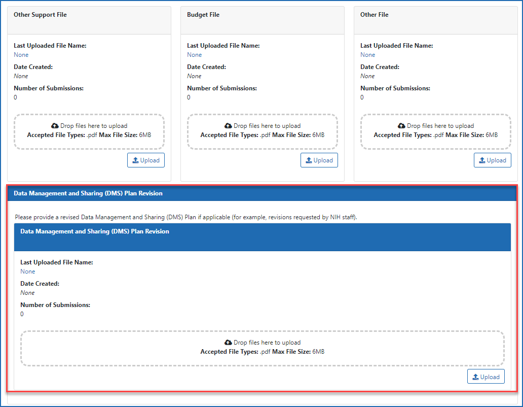 Figure 5: New DMS Plan Revision section on Just-in-Time screen